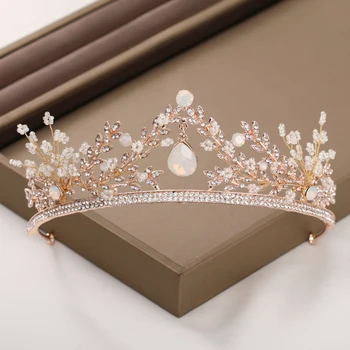 Mood Crystal Tiaras Ja Kroonid Peapaelad Kuld Juuksed Tarvikud Pulmad Pruudi Kuninganna Printsess Diadem Naiste Juuksed Ehted Kingitus