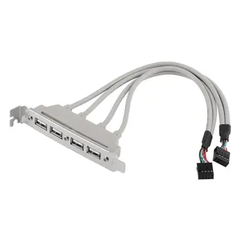 Kvaliteetne ARVUTI Emaplaadi 4-USB2 Pordid.0 Hub Koos 9-Pin Header Tagumine Paneel Laiendamine Bracket Host Adapter Kaabel USB Hub