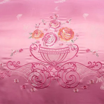 Papa&Mima Roosa Lill Vedu Silk Cotton Blend Jacquard Voodipesu Queen, King Size Bedlinens Bedsheet Tekikott Set Padi Sham