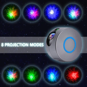 360° Pööramine Galaxy Tähistaevast Projektor Laser-LED-3D-Starlight Öö Valguses Aurora 7 Värvid Koos puldiga Tähine Lamp