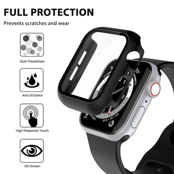 2tk Vaadata Protective Case Apple Vaata 1 2 3 Smart Watch Karastatud Klaas Ekraani Asendamine Kõik-Ümber Kate Must Kest