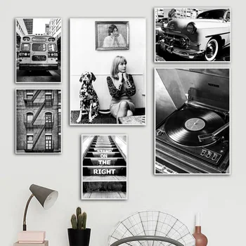 Põhjamaade Stiilis Plakat Must ja Valge Seina Art Photography Plakatid Lõuendile Maali Pilt elutuba Kaasaegse Tüdruk Dekoratiivsed