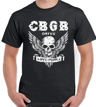 CBGB Kodus Punk OMFUG Meeste T-Särk Maa NYC Klubi Kolju Tiivad Biker Uus Unisex Naljakas Tops Tee Särk