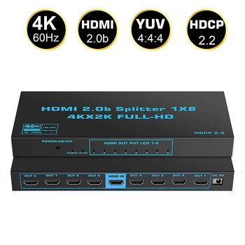 18Gbps 1x8 4K HDMI 2.0 b Splitter 1 8 8 Port Väljund Skalaar toetada HDCP2.2 ühildub Xbox PS4