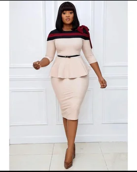Vibu Õmblemine Kleit Uus Naiste Commuter Värviga 2021 Sügisel Pluss Suurus Kleidid Asukoht Office Lady Ameti Töö Pencil Dress ODM