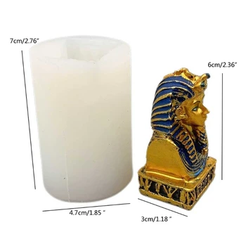 E56A Vana-Egiptuse Vaarao Epoksüvaik Hallituse Aroomiteraapia Krohv Silikoonist Vormi DIY, Käsitöö, Kodu, Kaunistused Kaunistused Casting