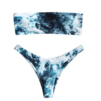 Seksikas Bikinis 2021 Naine Ujumistrikoo Push Up Biquini Sidemega Top Tie dye String Bikiinid Komplekti Ujumisriided, Naised, Rand trikoo #13