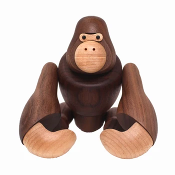 Käsitöö Šimpans Kuju Armas Puit Skulptuur Kodus Laua Sisekujunduses