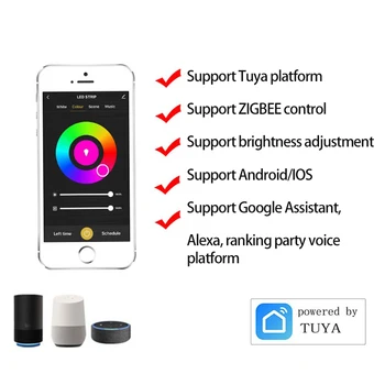 Tuya Zigbee Smart Led RGB Kontroller Kerge Mobiiltelefoni APP, Traadita Kontroll Töötab Alexa Google ' i Kodu APP Kaugjuhtimispult