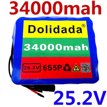 24V 34Ah 6S5P 18650 li-ion aku 25.2 v 34000mAh elektriline jalgratas mopeed /electric/liitium-ion aku+2A laadija