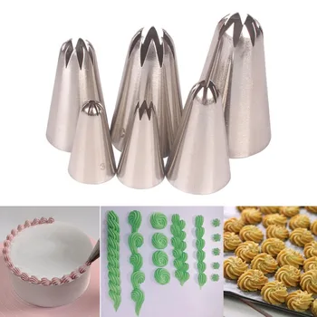 DIY Küpsetamine Vahendid Leibkonna Koor Kaunistus Suu Kolm-Töö Bakeware 8-käik 6-osaline komplekt Loominguline Praktiline Köök Tarvikud