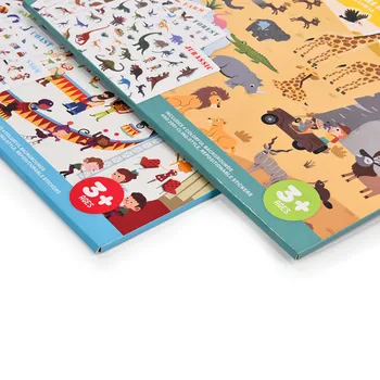 Uued Korduvkasutatavad Kleebised Raamatu Mängu Pad Kogumise Lapsed, Haridus Mänguasjad Lastele Puzzle Kingitus Eemaldatav taust stseene