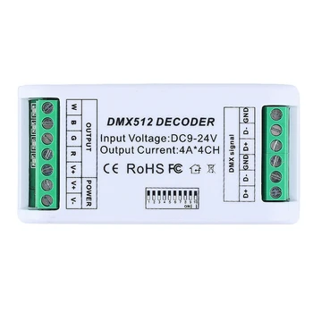 4CH DMX512 LED-4 Dekooder Kanaleid, Mini-regler Dimmer 9V-24V Konsool LED Ribad