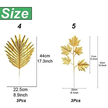 Kunstlik Lehed Kuld Palmi Lehed Kuldne Troopiliste Taimede Palm Jätab Pulmad Kodus DIY Kaunistused Tarvikud