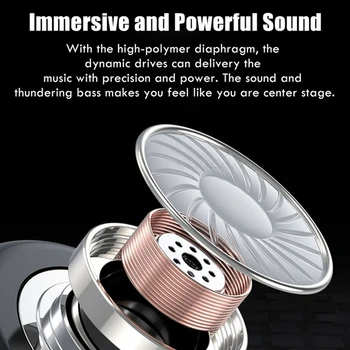 Juhtmeta Kõrvaklapid 6000MAh HD Stereo Bluetooth Kõrvaklapid Sport Veekindel Earbuds Peakomplekt koos kahe Mikrofoniga