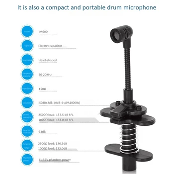 Alctron Muusikaline Instrumentaalne Kondensaator Mikrofon Vokaal Mic-Süsteemi Drum Saksofon, puhkpillid, Tromboon Tuba