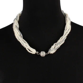 5 Värvi Lady Fashion Ehted Kaelakee Vintage Käsitöö Artificial Crystal Pärlite Weaved Choker Neckalce Naistele