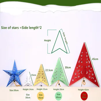12tk/palju Jõulud Kaunistused Paber Star 6 Värvi Xmas Party Kaunistused Jõulupuu Ripats Home Decor Jõulud Gift30-60cm