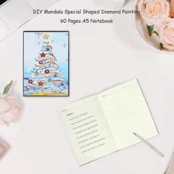 5D DIY Santa Claus Diamond Maali A5 Märkmik, Päevik Raamat Sketchbook Erilist Mandala Kujuga Teemant Maali Sülearvuti Jõulud