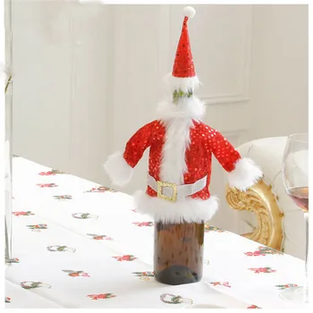 Jõulud Vein Set Loominguline Santa Claus Veini Kaunistused Premium Jõulud Disain Mitte-kootud Veini Pudel Set Xmas Teenetemärgi