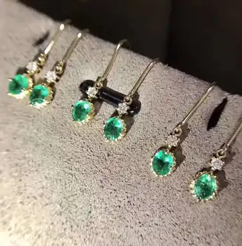Looduslik Reaalne Emerald Hõbe Kõrvarõngad, 925 Sterling Hõbe Trahvi Elegantsed Ehted Naistele, Kõrvarõngas