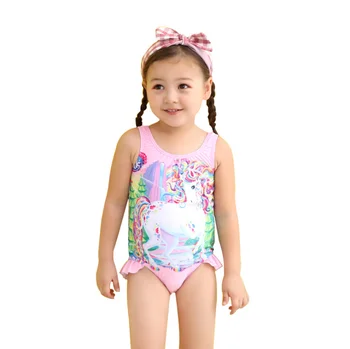 Uus Suvine 1TK Tüdrukute Bikiinid Armas Laps Ujumistrikoo Beachwear Tüdrukute Ujumistrikoo Backless Kids Tüdrukute Supelkostüümid ujumispüksid Ükssarvik