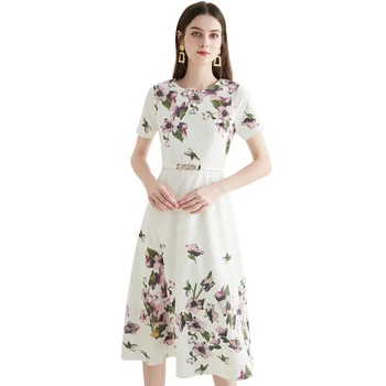 ZUOMAN Naiste Suvel Elegantne Valge Kleit Festa Kõrge Kvaliteedi Õie Pulmapidu Rüü Femme Vintage Disainer-Line Vestidos