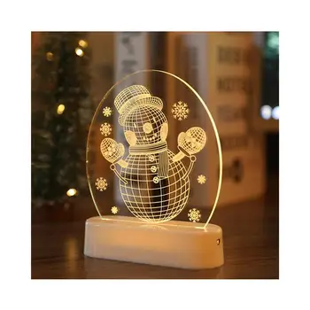 3D Öö Lambi Akrüül Desktop Nightlight Lumememm Bell Ornament Öö Lamp voodi kõrval Laua Lamp jõuluehe Kodu