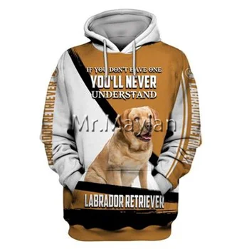 Isiksus Mood Loomade Labradori Retriiver 3D Trükitud Graafiline Topp Mehed/Naised Zip Kapuutsiga Streetwear Liiga Dressipluus 092