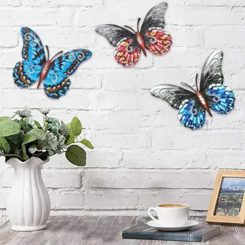 4 Tk Värvikad Rippuvad Iron Butterfly Seina Kaunistamiseks 3D Kunst Käsitöö Rippuvad Liblikas Decor Shopping Mall dekoratsiooni
