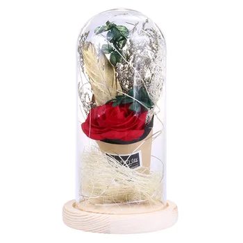 Kunstlik Roos Lill LED Light String Klaasist Kunagi Kuivanud Romantiline Kingitusi ystävänpäivä emadepäeva Sünnipäeva Decor