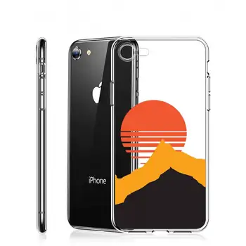 Kunst maali Mountain sun prindi Telefoni Juhul Läbipaistvad iPhone Samsung S 11 12 6 7 8 9 10 20 Pro X XS Max XR Pluss lite