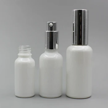 Hulgi tühi pearl white kosmeetika-pump pudel 20 ml klaas losjoon pumbaga pudel
