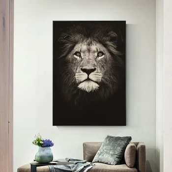 Aafrika Suured Lõvi, Tiiger Nägu Kunsti Lõuend Print Maali Metsloomade Nägu Seina Pilt Elutuba Kaasaegse Kodu Kaunistamiseks Plakat