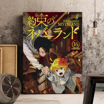 HD Prindib Pildi Retro Anime Plakat Lubas Neverland Plakatid Seina Kleebis Elu Kids Room Home Bar Cafe Decor