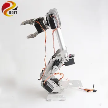 SZDOIT 8DOF Metallist robotkäsi 8 Telg Mehaaniline Käsi Koos Gripper Kit ABB Industrial Robot Mudeli 360 kraadi Pöörlev Alus Mootorid