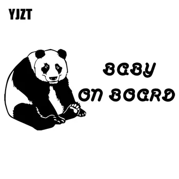 YJZT 17.8X8.4CM BEEBI PARDAL Panda Cartoon Auto Kleebis Mood Isiksuse Decal Tarvikud C25-0290