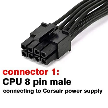 10TK CPU 8 Pin Mees, et CPU 8 Pin (4+4) Mees EPS-12V Emaplaadi Power Adapter Kaabel Corsair Modulaarne Toide (60cm)