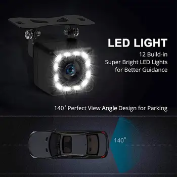 Auto tagurdamine öise nägemise kaamera Universaalne 12V lainurk-LED kaamera, kõrglahutusega tagurdamine line ajastiga U4T5