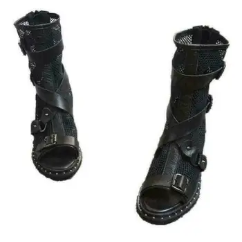 Gladiaator Naiste Suve Silmadega Lukk Gooti Lahe Boot Sandaalid, Seest Õõnes Välja Peep Varba Kingad H85