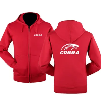 2021 Sügis-talv Cobra logo lukuga pusad Trükitud Mehed fleecel Kapuutsiga jope Hupparit Tõmblukk Hoody