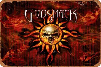 Godsmack logo Vintage Metal märke Tina märke Retro Plakat Tahvel Seina Decor 8 × 12 Tolli