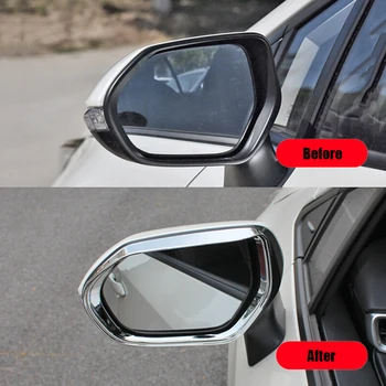 ABS Kroom/Süsinik kiust Auto tagauks rearview mirror vihma kulmu Kate Sisekujundus Kleebis Toyota Yaris 2020 2021 tarvikud