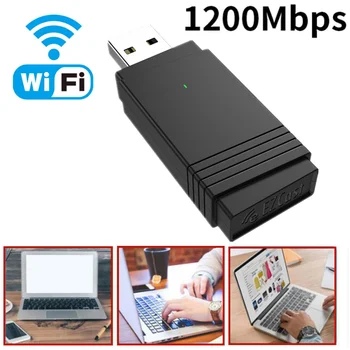 USB 3.0 Wi-fi 1200Mbps Adapter Dual Band 2.4 Ghz/5.8 Ghz Bluetooth 5.0/WiFi 2 in 1 Antenn Dongle MU-MIMO-Adapter PC Sülearvutid