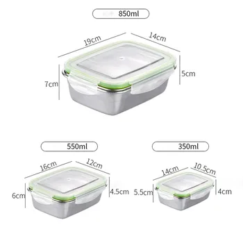 Roostevabast Terasest Termiliselt Isoleeritud Lunch Box Bento Box Kooli Piknik Toidu Mahuti FEA889
