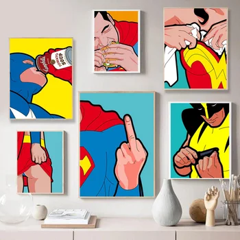 Marvel Lõuendile Maali Seina Art Superkangelane Naljakas Kapten Ameerika Joomine Supp Plakatid ja Pildid Seina Decor Pilte Tuba Decor