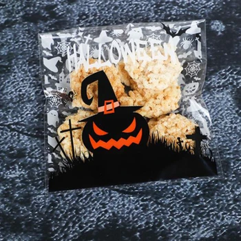 100tk Happy Halloween Candy Kott Cookie Kingitus Kotid Küpsised Suupiste Plastikust Pakendi Kotid Halloween Pool Kaunistamise Tarvikud