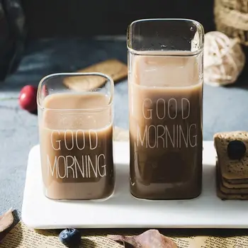 Uus 250/370ml kuumuskindlast Klaasist Tass Kohvi Piima ja Sidruni-Mahla Tass Ruut Vee Pudel Leibkonna Drinkware Hommikusöök Tee Kruusid