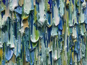 Lõuend Õlimaal Tekstuur Sinine Roheline Vesi Abstraktne Õlimaal Dekoratiivse Seina