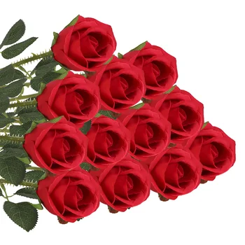 HILIFE Kunstlikku Lille Kimp Kodu Kaunistamiseks Punane Võltsitud Roos 1tk Pulmapidu Dekoratiivsed Taimed